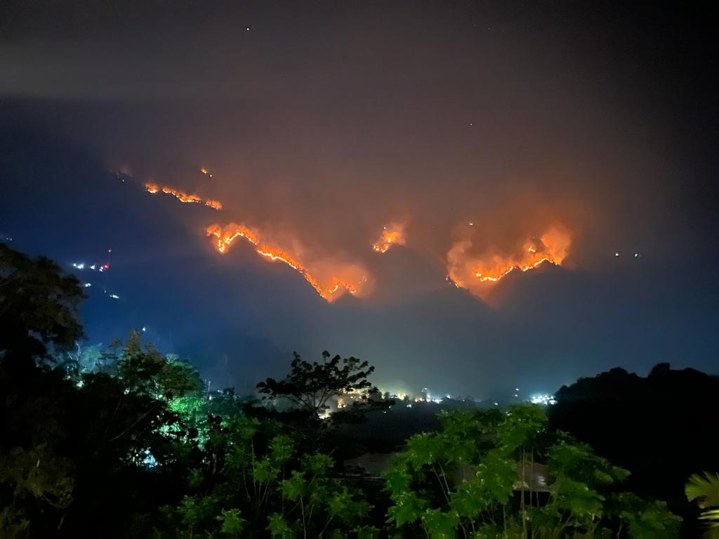 Forest fire as seen from Kurintar this week | Photo by: Manis Misra
