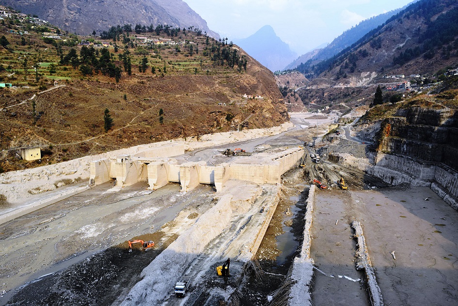 Destroyed Tapovan Vishnugad Hydroelectric Plant after devastating debris flow on 7 February 2021 | ©ESA