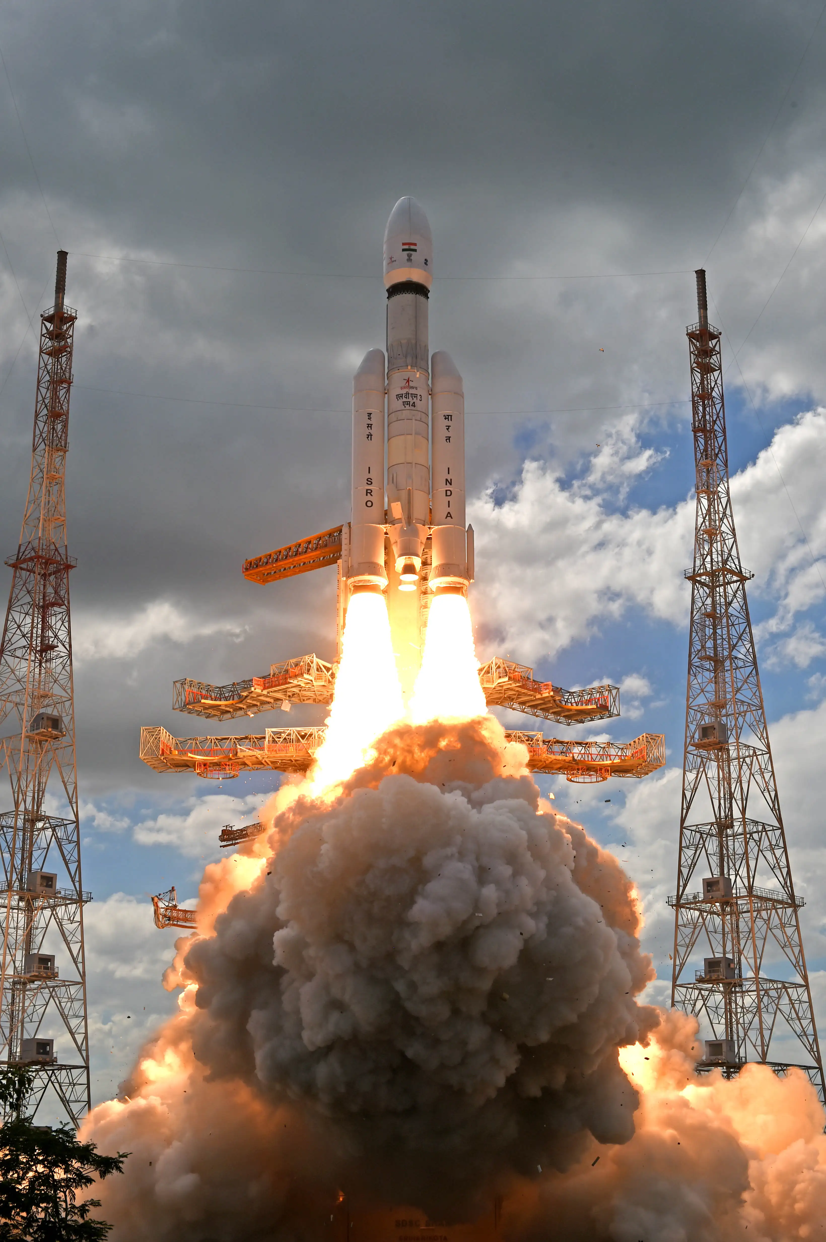Chandrayaan-3 – Launch vehicle lifting off from the second launch pad of SDSC-SHAR, Sriharikota | Image Source: ISRO