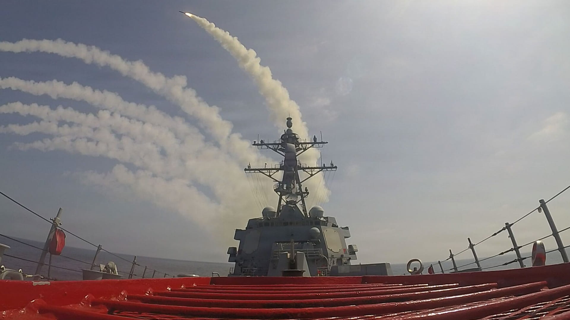Arleigh Burke-class guided-missile destroyer USS Frank E. Petersen Jr. (DDG 121) fires a Tomahawk Land Attack Missile during operations in support of Operation Epic Fury, Feb. 28, 2026 | Image: U.S. Navy Photo
