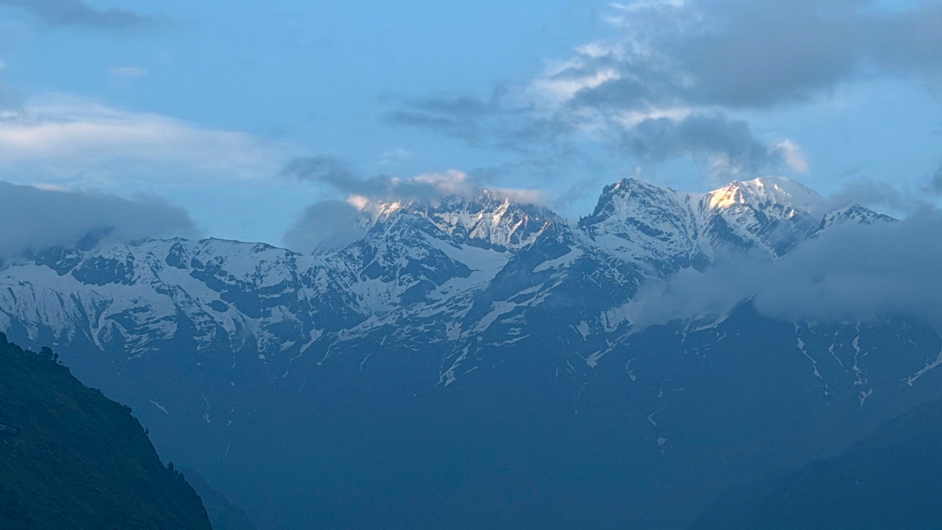 View of the Ganesh Himal range from Sertung, Ruby Valley.