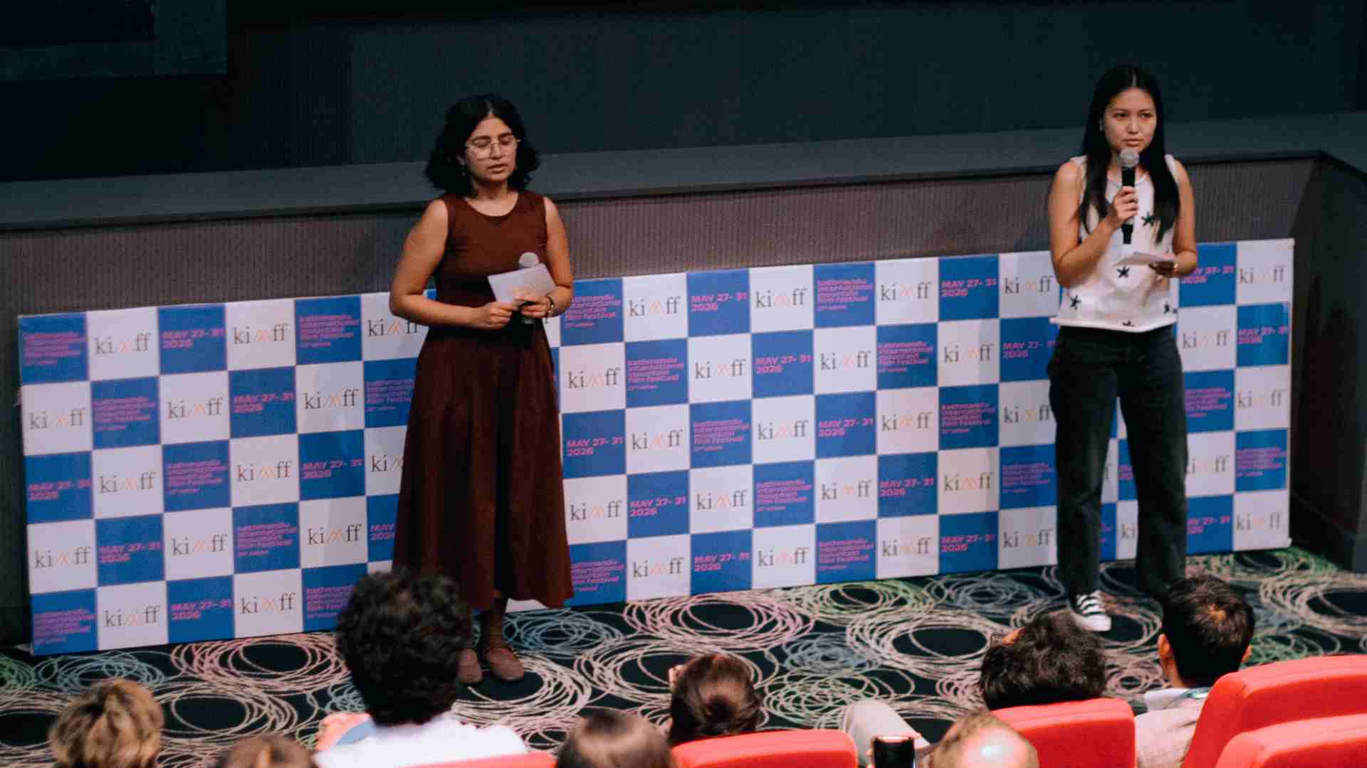 Director Divya Adhikari and producer Sanjima Jugjali Pun pithcing their 'Where I Stand'