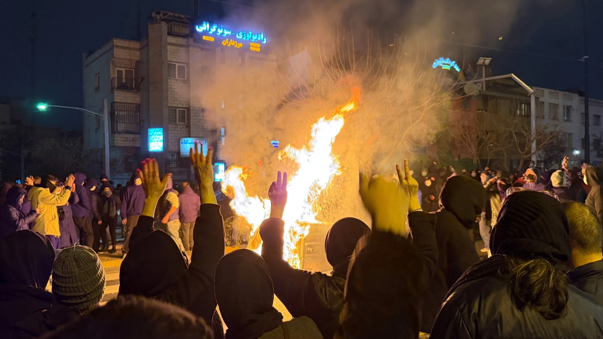 Iranians attend an anti-government protest in Tehran, Iran, Friday, Jan. 9, 2026 | Photo obtained by The Associated Press/UGC