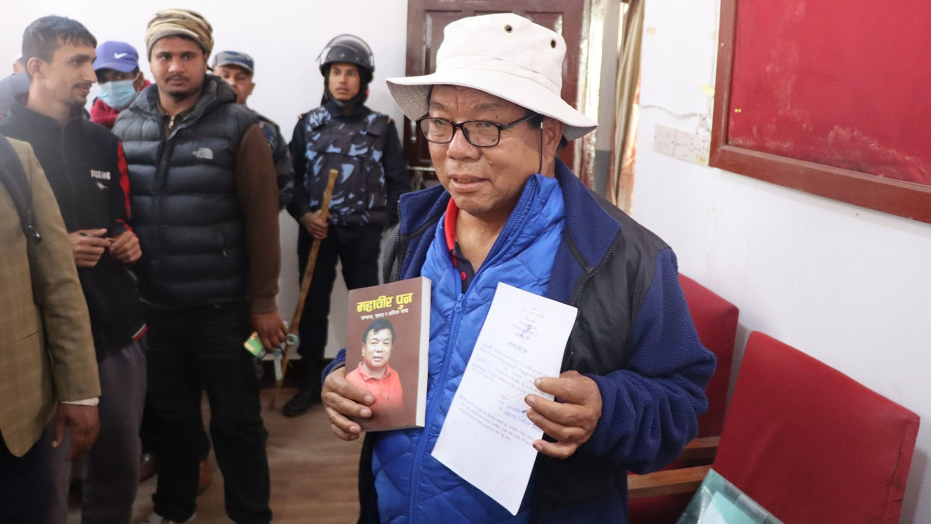 Former Education Minister Mahabir Pun registered his candidacy for the upcoming House of Representatives election, January 20, 2026 | Photo: Santosh Gautam/RSS